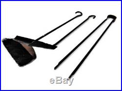 Vintage Wrought Iron Fireplace tools Set with Stand, Hand forged Shovel Coal Ton