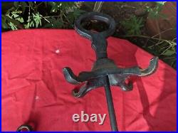 Vintage cast Iron Fireplace Tool Set Strong Set