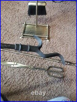 Vintage fireplace 4 Piece Tool Set With Stand tong shovel brush poker Taiwan