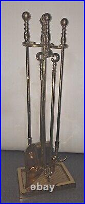 Virginia Metalcrafters Ball Top Brass Fireplace Tool Set 5 Pcs