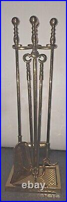 Virginia Metalcrafters Ball Top Brass Fireplace Tool Set 5 Pcs