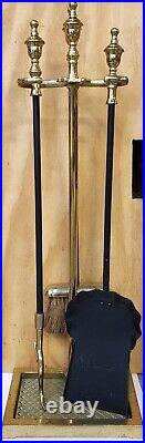 Virginia Metalcrafters Fireplace Tool Set? New? Rare Retired Brass Metal 4 USA