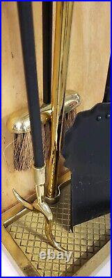 Virginia Metalcrafters Fireplace Tool Set? New? Rare Retired Brass Metal 4 USA