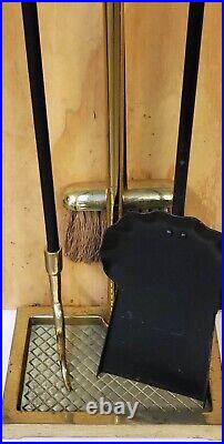 Virginia Metalcrafters Fireplace Tool Set? New? Rare Retired Brass Metal 4 USA