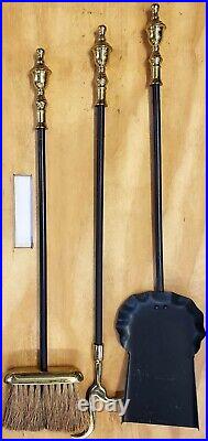 Virginia Metalcrafters Fireplace Tool Set? New? Rare Retired Brass Metal 4 USA