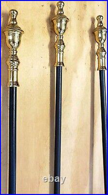 Virginia Metalcrafters Fireplace Tool Set? New? Rare Retired Brass Metal 4 USA