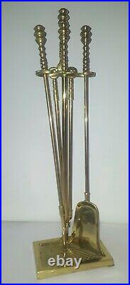 Virginia Metalcrafters Harvin Solid Brass Fireplace Tools Set of 4