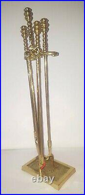 Virginia Metalcrafters Harvin Solid Brass Fireplace Tools Set of 4