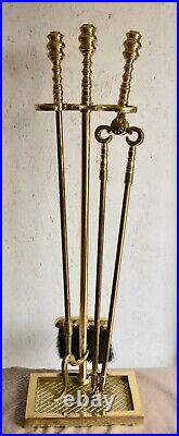 Virginia Metalcrafters Harvin Solid Brass Fireplace Tools Set of 5