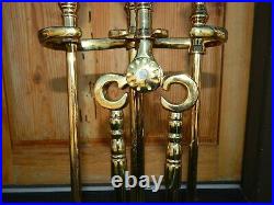 Virginia Metalcrafters Solid Brass Fireplace 5 Piece Tool Set Harvin Colonial