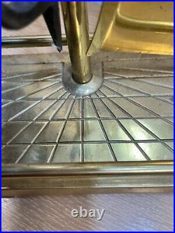 Vntg Solid Brass Mallard Duck Head 5 Pc Fireplace Tool Set EXCELLENT Condition