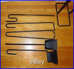 Vtg Ann Maes for Mace-Line Bruge Black Iron Fireplace Tools Mid Century Modern
