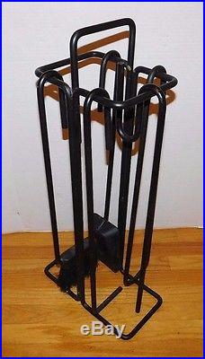 Vtg Ann Maes for Mace-Line Bruge Black Iron Fireplace Tools Mid Century Modern