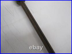 Vtg MCM Seymour Fireplace Poker Shovel Brush 3 Tool Set Stand Walnut Wood Brass