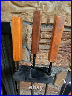 Vtg Mid Century Modern Fireplace Tools Set MCM