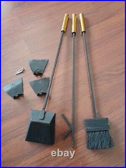 Vtg Mid-century Modern 1960s Wall Hung Fireplace Tool Set Shovel Brush Poker MCM