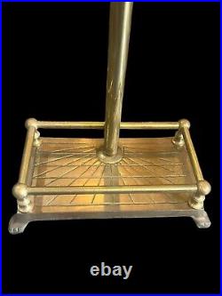 Vtg Minuteman International Oxford Antique Brass 5-Pc Fireplace Tool Set/Stand