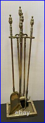 Williamsburg Virginia Metalcrafters/5 PC Brass Fireplace Tools