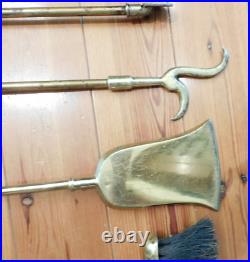 Williamsburg Virginia Metalcrafters 5 Pc All Brass Fireplace Tools