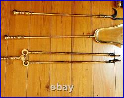 Williamsburg Virginia Metalcrafters All Brass 5 Pc Fireplace Tools