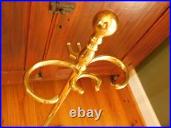 Williamsburg Virginia Metalcrafters All Brass 5 Pc Fireplace Tools