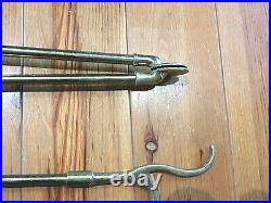 Williamsburg Virginia Metalcrafters/harvin 4 Pc All Brass Fireplace Tools