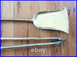 Williamsburg Virginia Metalcrafters/harvin 4 Pc All Brass Fireplace Tools