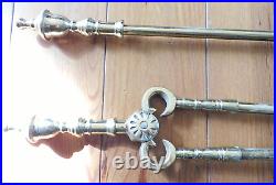 Williamsburg Virginia Metalcrafters/harvin 4 Pc All Brass Fireplace Tools