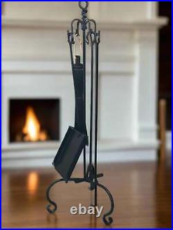 Wrought Iron Fireplace Poker Tool Set Amish Made