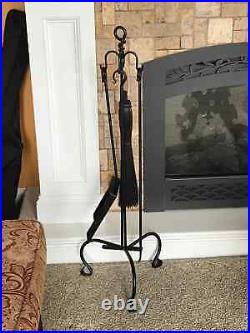 Wrought Iron Fireplace Poker Tool Set Amish Made