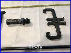 Wrought Iron Fireplace Tool Set Arts & Crafts Mission Styling 32 Tall 16.5 #s