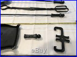 Wrought Iron Fireplace Tool Set Arts & Crafts Mission Styling 32 Tall 16.5 #s
