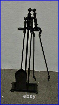 Wrought Iron Four Piece Fireplace Tool Set