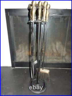 Wrought iron fireplace tool set