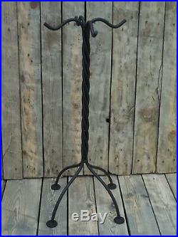Wrought iron fireplace tools set, 5 Pieces (Poker, Shovel, Tongs, Broom, Stand)